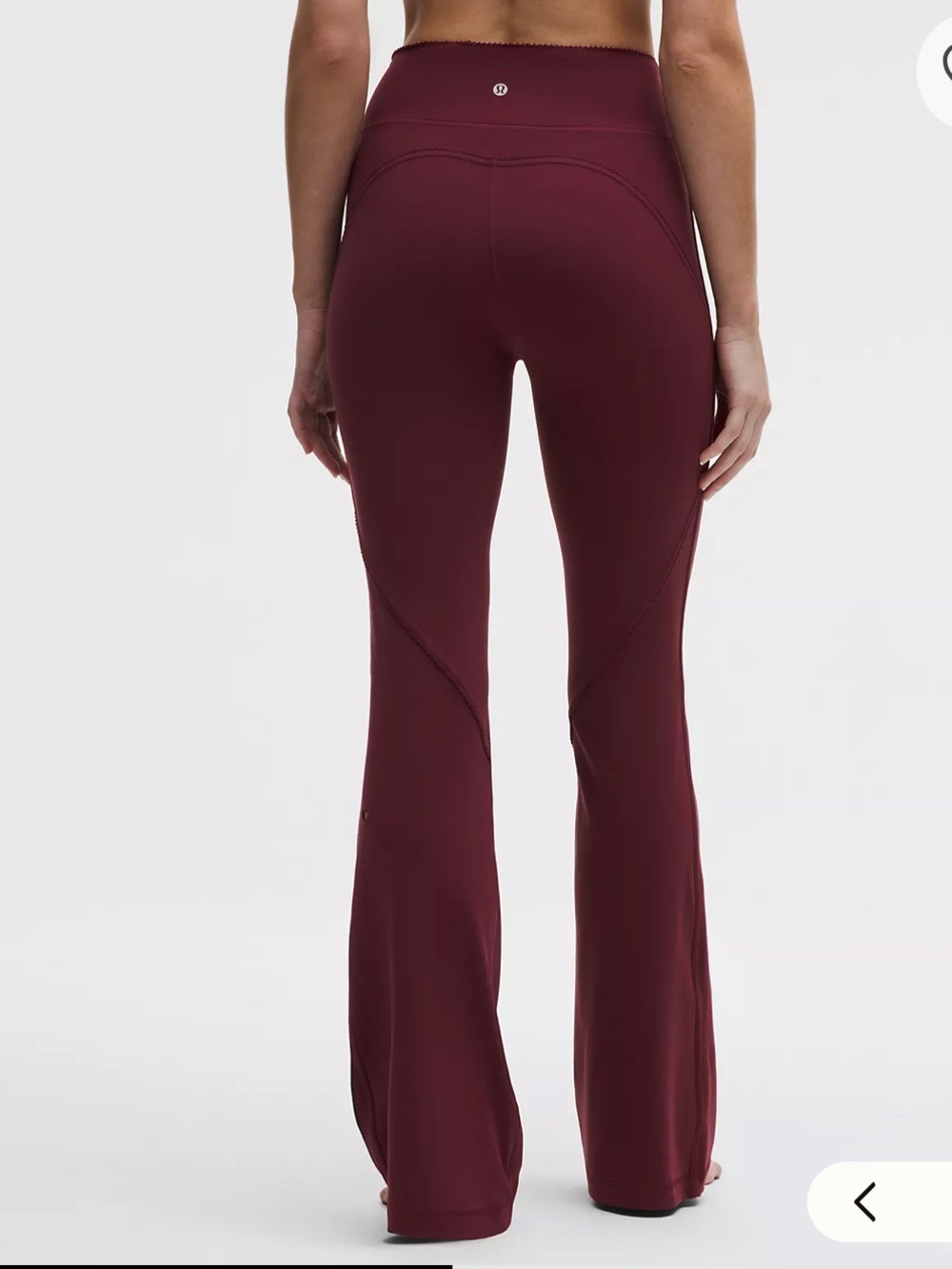 Lululemon Groove No Line HR Flared Pant Burgundy Bay Heart - Picture 2 of 9